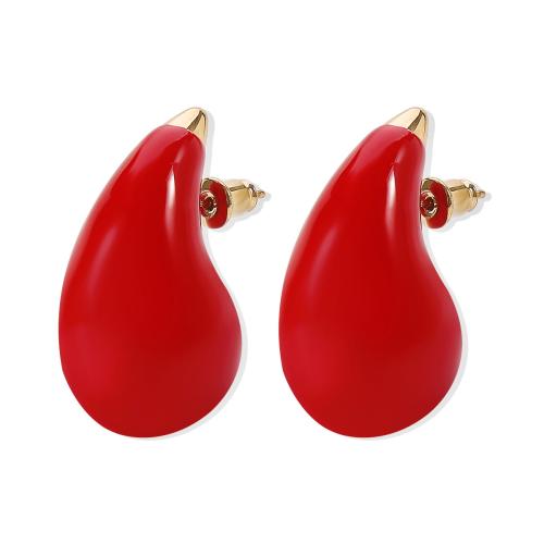 Zinc Alloy Stud Earring Teardrop fashion jewelry & for woman & enamel nickel lead & cadmium free Sold By Pair