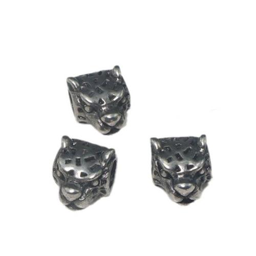 Rostfritt stål pärlor, 304 rostfritt stål, Leopard, DIY, ursprungliga färgen, 11x14x8mm, Säljs av PC