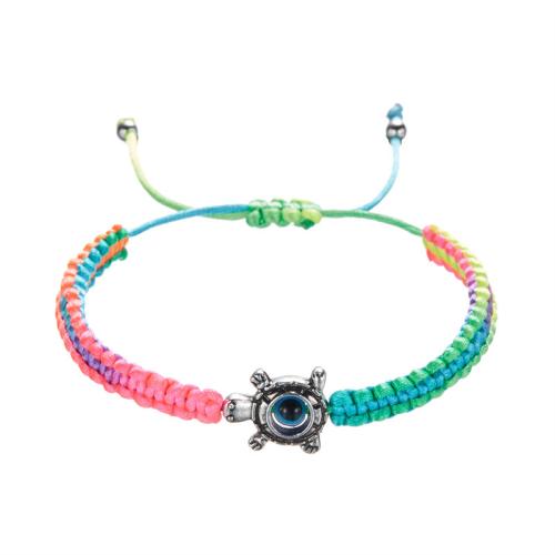 Mal pulsera ojo, Cordón de nudo, con aleación de zinc, hecho a mano, Diferente forma para la elección & Joyería & unisexo & ajustable, más colores para la opción, longitud aproximado 16-26 cm, Vendido por UD