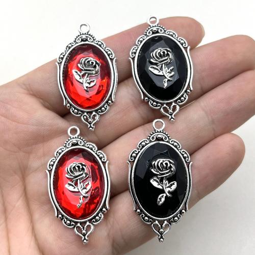 Zinc Alloy Rhinestone Pendants silver color plated DIY & with rhinestone nickel lead & cadmium free Sold By PC