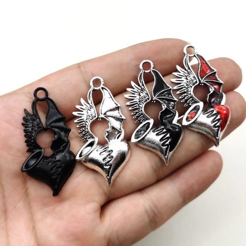 Zinc Alloy Enamel Pendants Heart silver color plated DIY nickel lead & cadmium free Sold By Bag