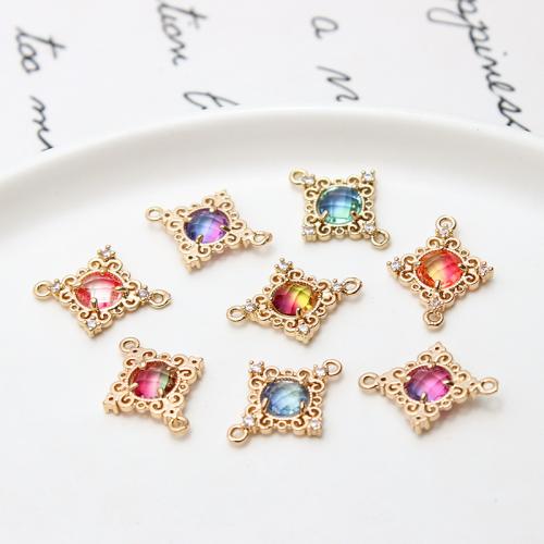 Cubic Zirconia Micro Pave bronze Pingente, cobre, Rhombus, banhado, DIY & micro pavimento em zircônia cúbica, Mais cores pare escolha, níquel, chumbo e cádmio livre, 14x18mm, 50PCs/Bag, vendido por Bag