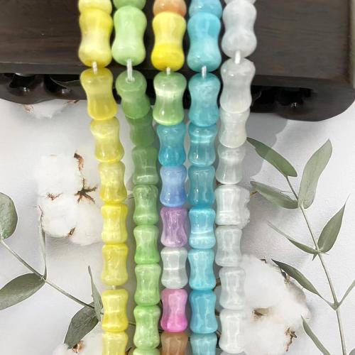 Grânulos de gemstone jóias, Pedra de gesso, Bamboo, DIY, Mais cores pare escolha, 8x12mm, Aprox 30PCs/Strand, vendido por Strand