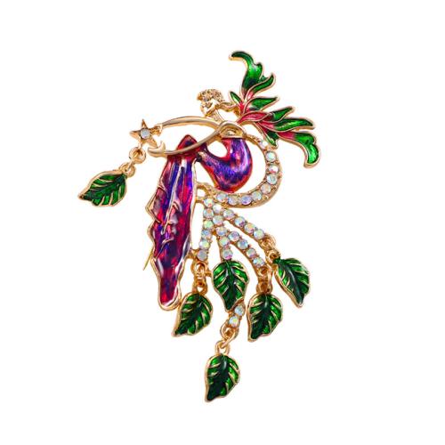 Zinc Alloy Brooches Butterfly for woman & enamel & with rhinestone multi-colored Sold By PC