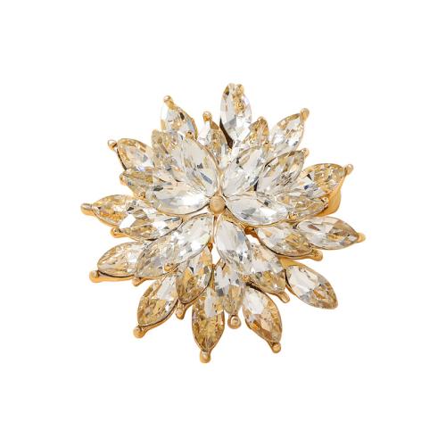 Zinc Alloy Brooches for woman & with rhinestone golden Sold By PC