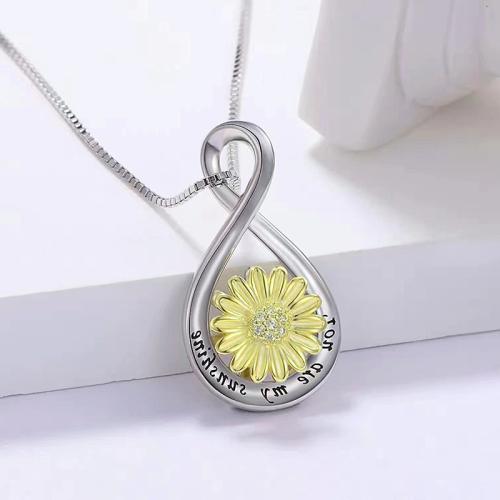 Circón cúbico Micro pavimentar collar de cobre amarillo, metal, chapado, micro arcilla de zirconia cúbica & para mujer, plateado, agujero:aproximado 1.8mm, longitud aproximado 41-50 cm, Vendido por UD