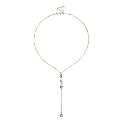 Collana in ottone di stesa Micro zircone cubico, placcato, Micro spianare cubic zirconia & per la donna, nessuno, Lunghezza Appross. 41-50 cm, Venduto da PC