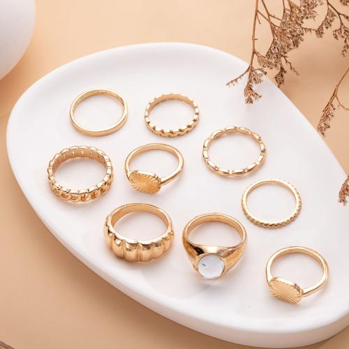 Sinkkiseos Ring Set, kanssa Hartsi, päällystetty, yhdeksän kappaletta & naiselle, enemmän värejä valinta, Myymät set