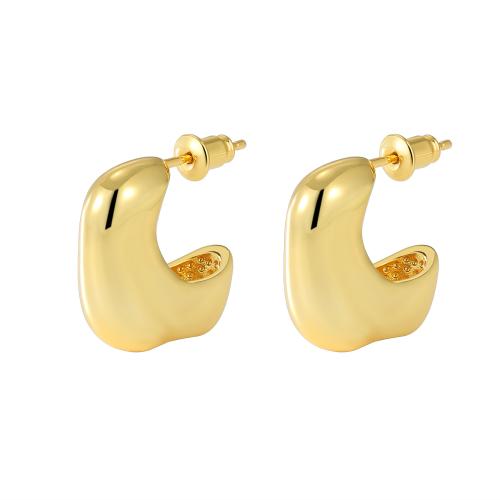 Brass Stud Earring plated fashion jewelry & for woman Sold By Pair