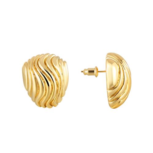 Brass Stud Earring plated fashion jewelry & for woman Sold By Pair