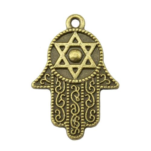 Zinc Alloy Hand Pendler, antik bronze farve forgyldt, Vintage & mode smykker & du kan DIY, 28x19mm, Solgt af PC