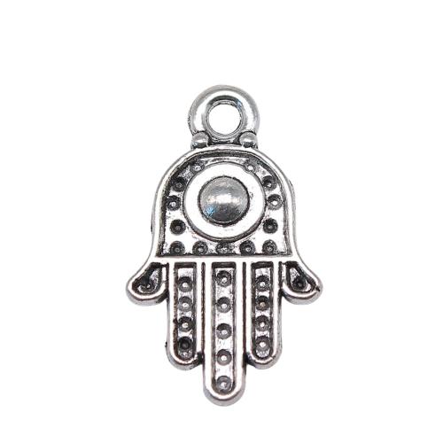 Zinc Alloy main pendentifs, alliage de zinc, Plaqué de couleur d'argent, Vintage & bijoux de mode & DIY, 20x12mm, Vendu par PC