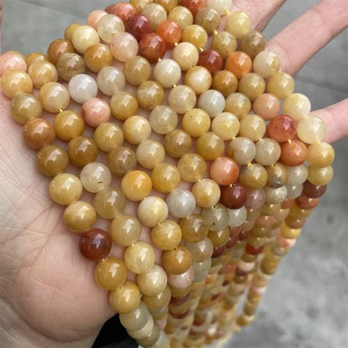 Natural Jade Beads Lighter Imperial Jade Round fashion jewelry & DIY mixed colors Sold Per Approx 38 cm Strand