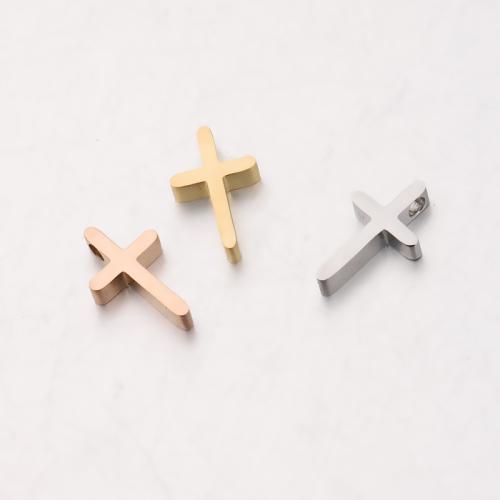 Roestvrij staal Cross Hangers, 304 roestvrij staal, Oversteken, gepolijst, DIY, meer kleuren voor de keuze, 14x8.50mm, Verkocht door PC