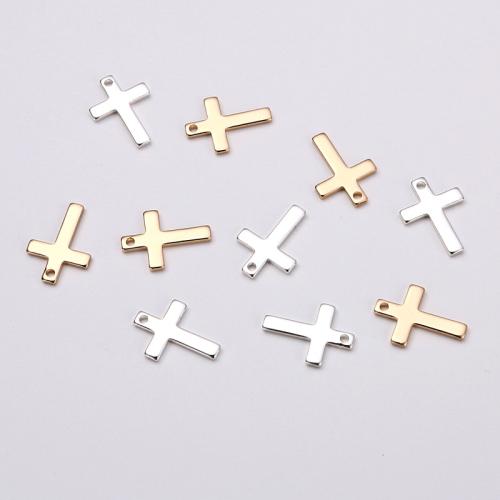 Ottone croce pendenti, placcato, DIY, nessuno, 13x9mm, Venduto da PC