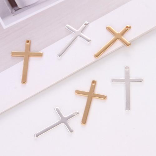 Brass Cross Pendants plated DIY Sold By PC