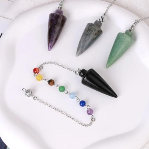 Brass Pendulum with Gemstone Length Approx 24.5 cm Sold By PC