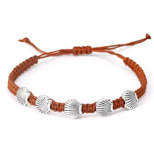 Zinklegering armbandkettingen, Knoopkoord, met Zinc Alloy, Maan, handgemaakt, Andere vorm voor keuze & mode sieraden & uniseks & verstelbaar, meer kleuren voor de keuze, Lengte Ca 16-26 cm, Verkocht door PC