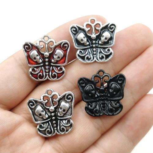 Zinc Alloy Enamel Pendants Butterfly plated DIY nickel lead & cadmium free Sold By Bag