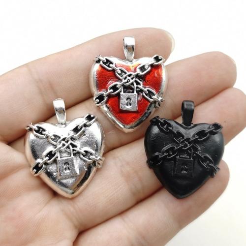 Zinc Alloy Enamel Pendants Heart silver color plated DIY nickel lead & cadmium free Sold By Bag