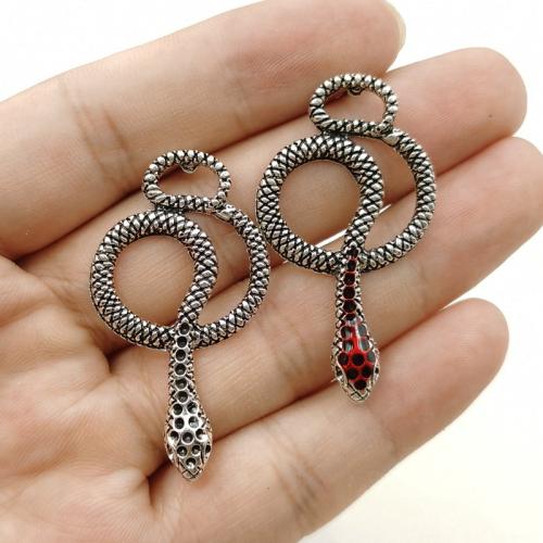 Zinc Alloy Enamel Pendants Snake silver color plated DIY nickel lead & cadmium free Sold By Bag