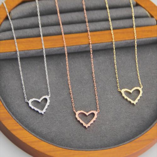 Colar de bronze, cobre, with 5CM extender chain, Coração, banhado, para mulher, Mais cores pare escolha, comprimento Aprox 37 cm, vendido por PC