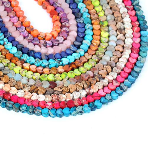 Grânulos de gemstone jóias, Pedra natural, Coração, polido, joias de moda & DIY, Mais cores pare escolha, 6x3mm, Aprox 80PCs/Strand, vendido por Strand