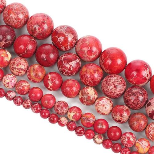 Gemstone Jewelry Beads Impression Jasper Round fashion jewelry & DIY Sold Per Approx 38 cm Strand