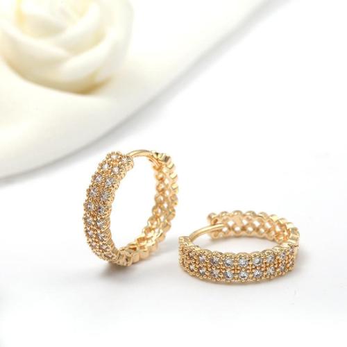 Cubic Zirconia Micro Pave Brass Earring fashion jewelry & micro pave cubic zirconia & for woman Sold By Pair