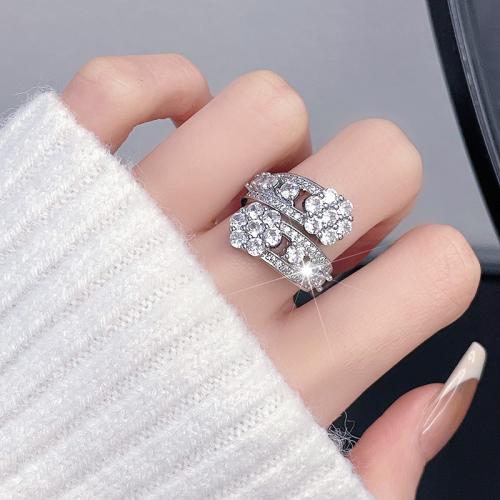 Brass Finger Ring fashion jewelry & for woman & with rhinestone US Ring Sold By PC