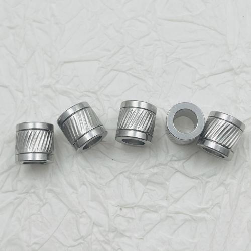 ステンレススチールビーズ, 304ステンレススチール, 円柱型, メッキ, DIY, 10x10mm, 穴:約 6.2mm, 500パソコン/バッグ, 売り手 バッグ