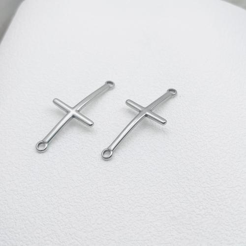 Stainless Steel Connector 304 Stainless Steel Cross plated DIY & 1/1 loop Sold By Bag