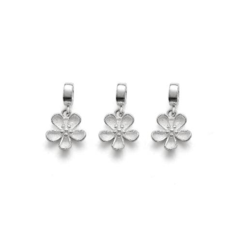 925 Sterling Silver Pendant petals DIY silver color Sold By PC