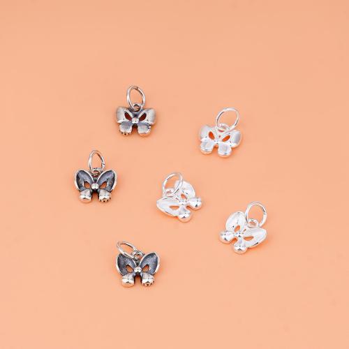 925 Sterling Sølv vedhæng, Butterfly, du kan DIY, flere farver til valg, 8.70x7.90mm, Solgt af PC