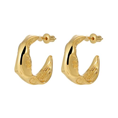 Brass Stud Earring plated fashion jewelry & for woman Sold By Pair