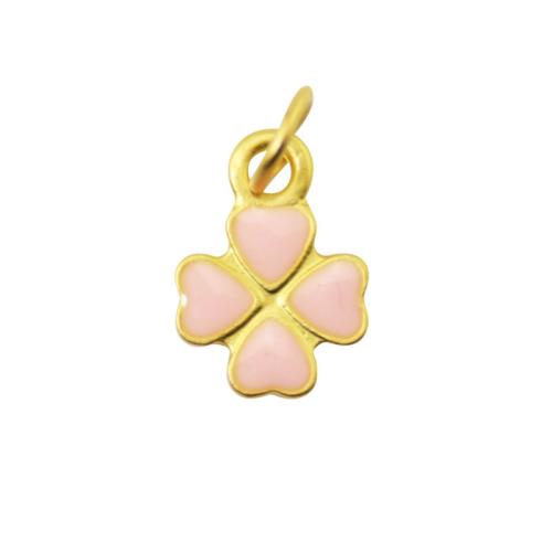 Zinc Alloy Clover Pendant DIY & enamel Sold By PC