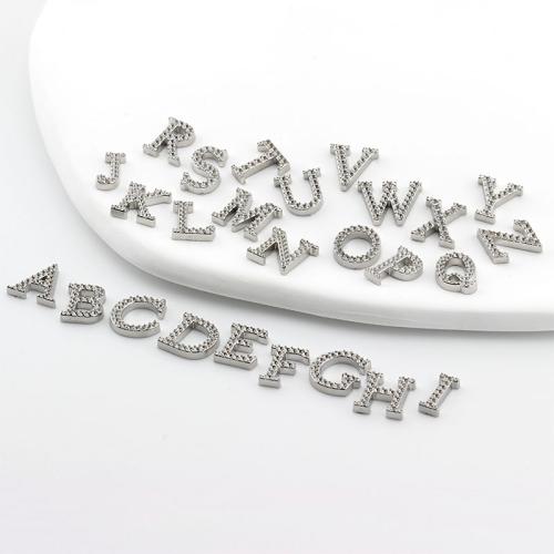 Edelstahl Brief Anhänger, 316 L Edelstahl, Alphabet-Buchstabe, DIY, 10x10mm, verkauft von setzen