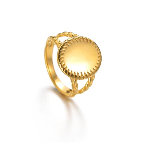 Stainless Steel Finger Ring 304 Stainless Steel 18K gold plated fashion jewelry & for woman golden Sold By PC