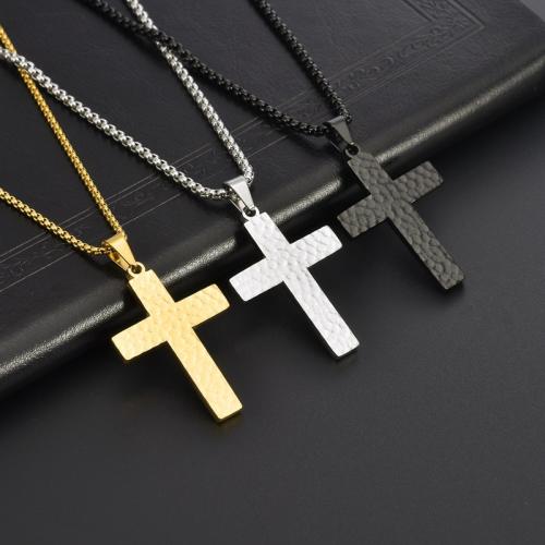 Nehrđajući čelik Chain Necklace džemper, 304 nehrđajućeg čelika, Križ, uglađen, modni nakit & bez spolne razlike & različitih stilova za izbor, više boja za izbor, 44x30mm, Dužina Približno 60 cm, Prodano By PC