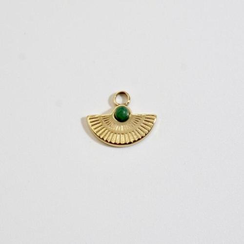 Edelstahl Schmuck Anhänger, 304 Edelstahl, mit Naturstein, Fach, DIY & verschiedenen Materialien für die Wahl, keine, 15x12mm, verkauft von PC