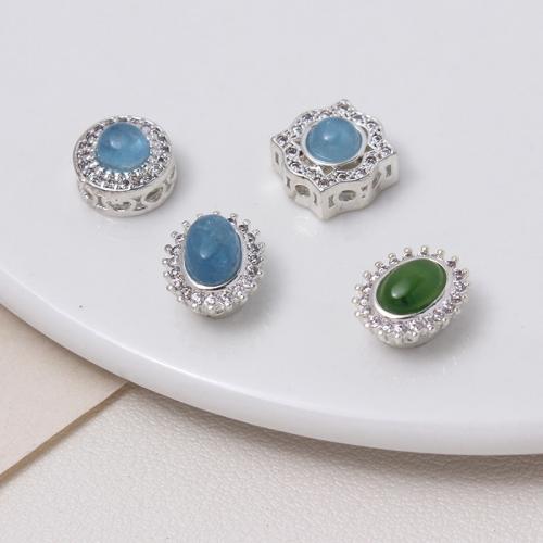 Perles bijoux en laiton, Placage de couleur argentée, DIY & styles différents pour le choix, plus de couleurs à choisir, protéger l'environnement, sans nickel, plomb et cadmium, Vendu par PC