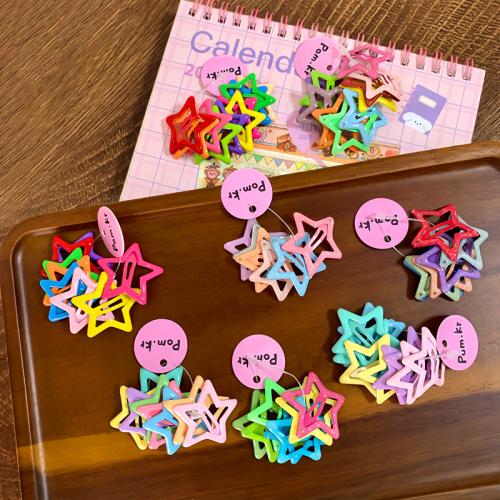 Hair Snap Clips Zinc Alloy Star handmade Girl & hollow Sold By Bag