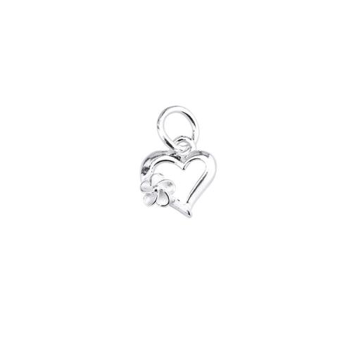 925 Sterling Silver Pendant Heart DIY silver color Sold By PC