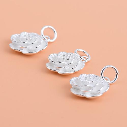 925 Sterling Silver Pendant petals DIY silver color Sold By PC