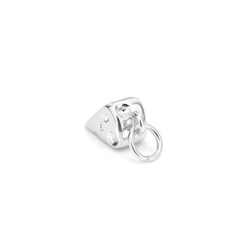 Cubic Zirconia Micro Pave Sterling Silver Pendant, 925 Sterling Silver, DIY & micro bana cubic zirconia, fler färger för val, 6x8.30mm, Säljs av PC