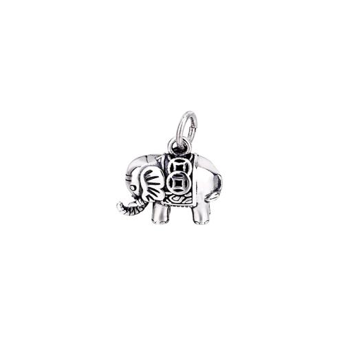 925 Sterling Silber Anhänger, Elephant, DIY, originale Farbe, 16.50x14mm, verkauft von PC