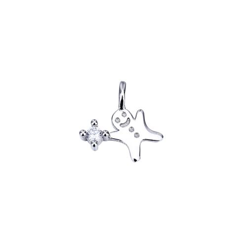 Sterling zilver hanger met micro-paved kubieke zirconia's, 925 Sterling Zilver, Gingerbread Man, DIY & micro pave zirconia, meer kleuren voor de keuze, 9.80x11mm, Verkocht door PC