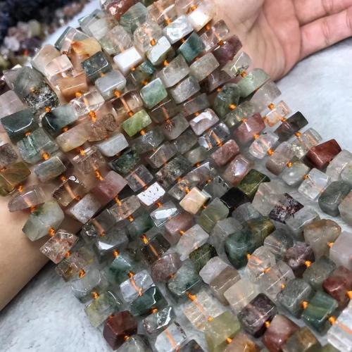 Quartz naturel bijoux perles, quartz rutile, cadre, poli, DIY, multicolore, beads size 7x10-12mm, Vendu par Environ 38-40 cm brin