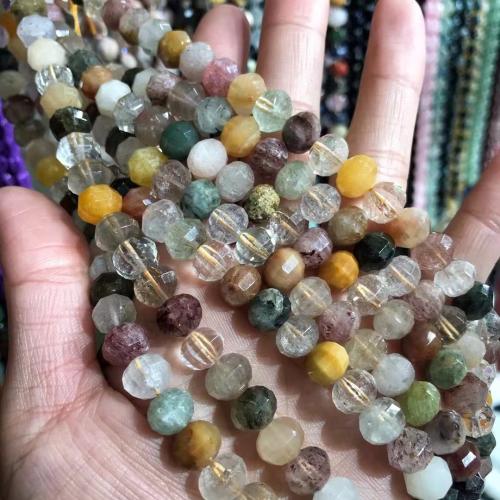 Natural Quartz Jewelry Beads Rutilated Quartz Pumpkin polished DIY multi-colored Sold Per Approx 38-40 cm Strand