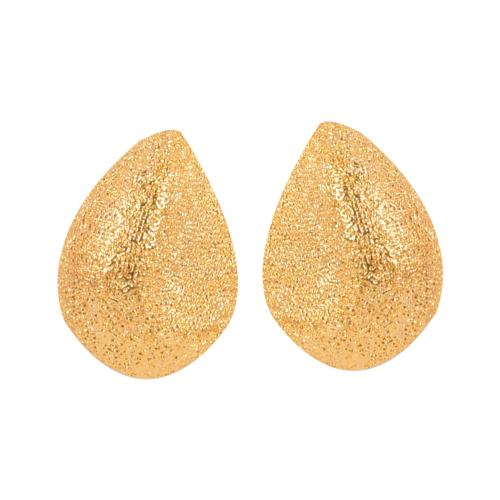 Roestvrij staal Stud Earrings, 304 roestvrij staal, 18K verguld, mode sieraden & voor vrouw & frosted, gouden, 24x18mm, Verkocht door pair